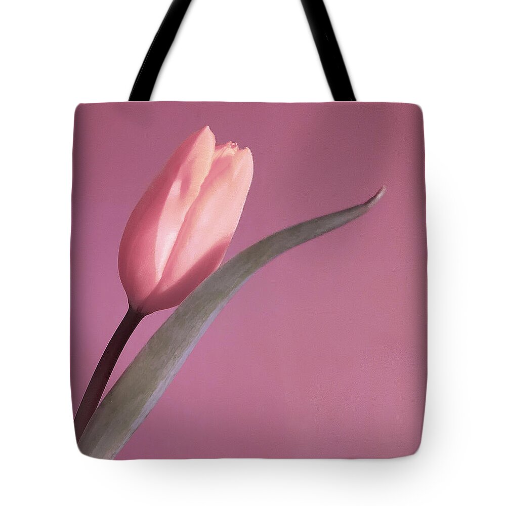 Art Tote Bag featuring the photograph Pink Tulip by Joan Han