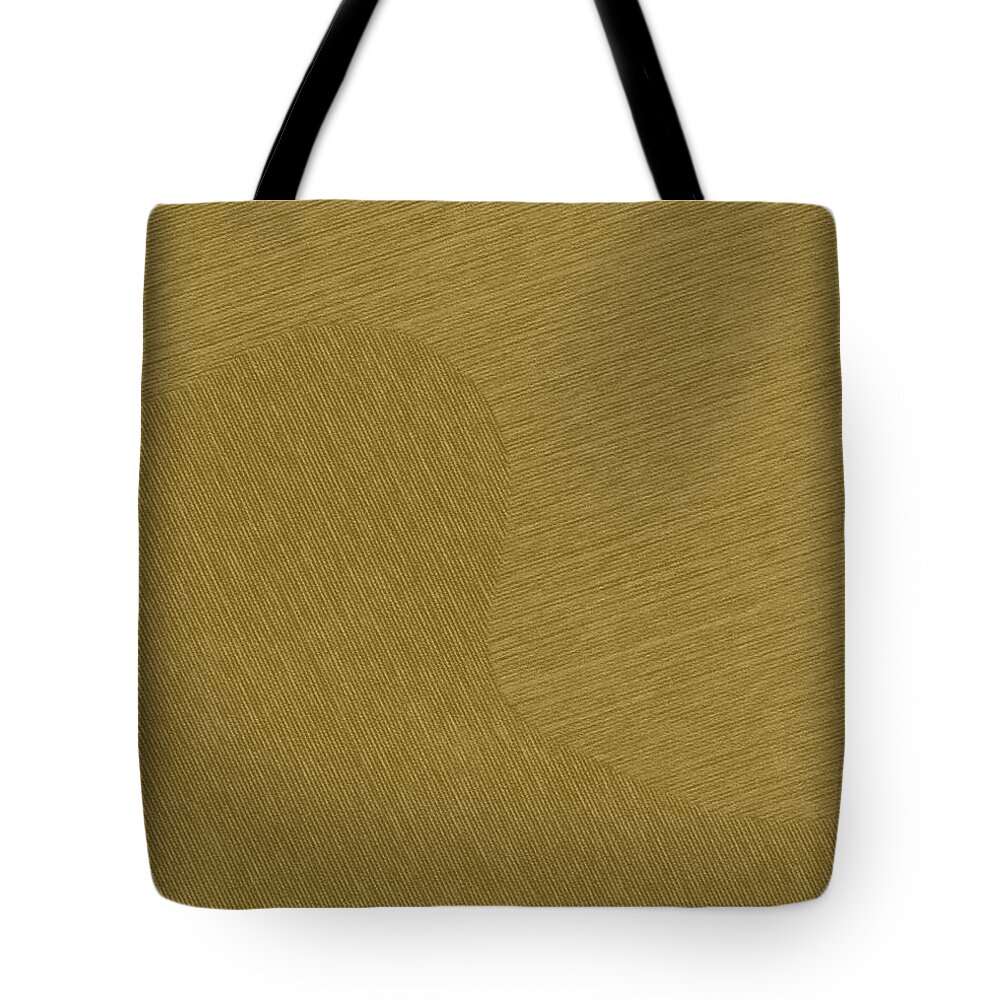 Design Tote Bag featuring the digital art Pinstripe Abstract - Gold by Leslie Montgomery