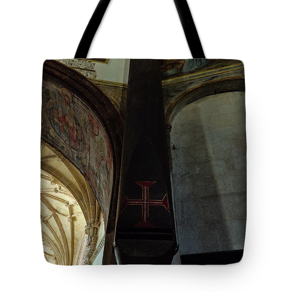 Templar Tote Bag featuring the photograph Pipe Artefact in the Convent of Christ. Tomar by Angelo DeVal