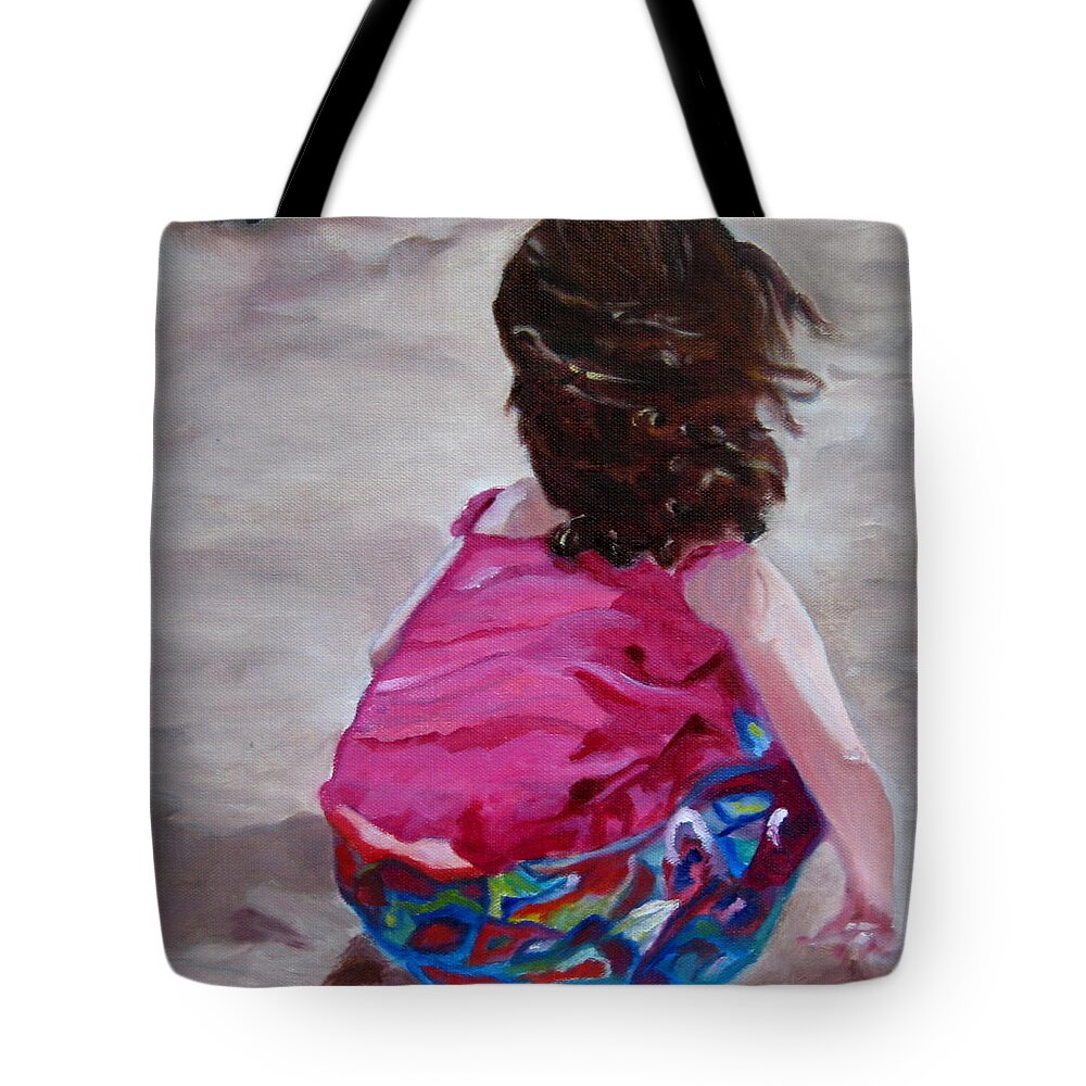 Child Tote Bag featuring the painting Piper in Princeville by Juliette Becker