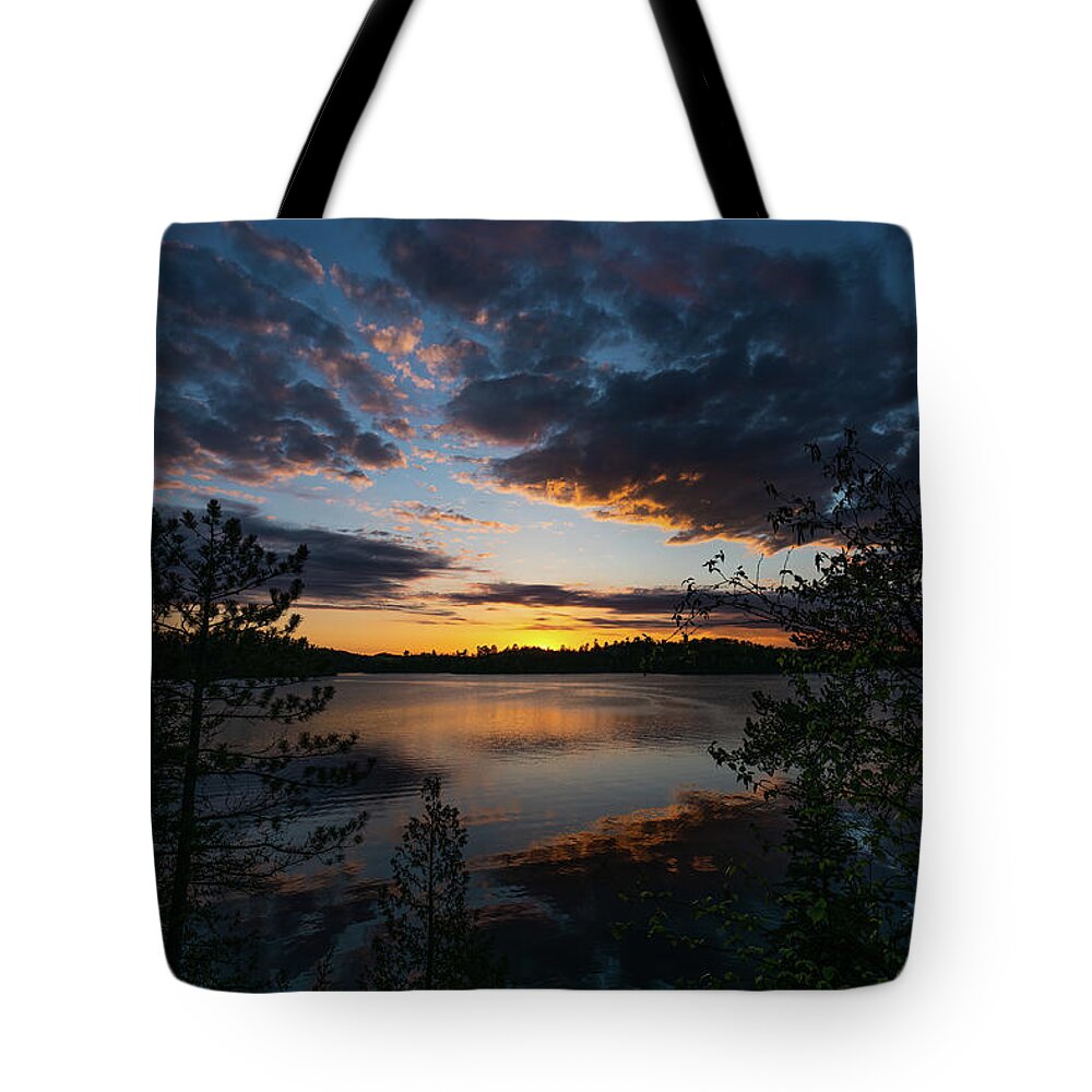 Canada Tote Bag featuring the photograph Pipestone Lake Golden Hour 2 by Ron Long Ltd Photography