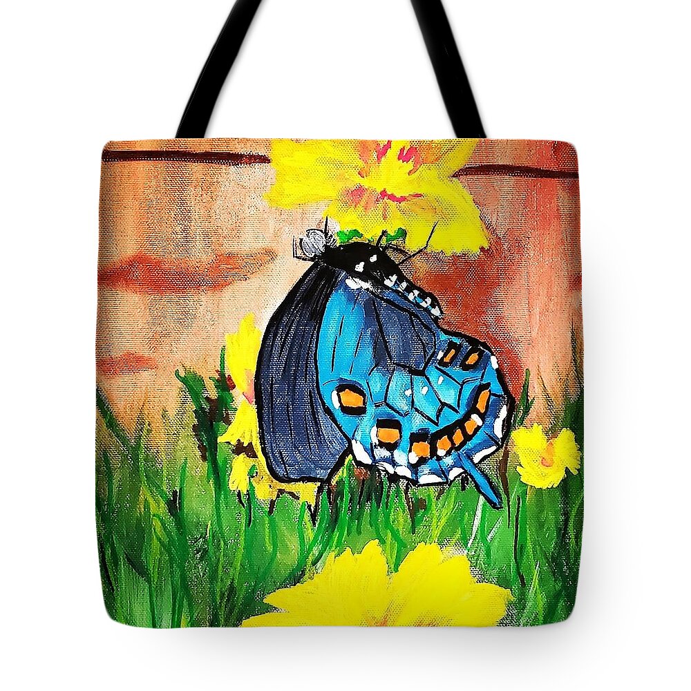 Butterfly Tote Bag featuring the painting Pipevine Swallowtail by Amy Kuenzie