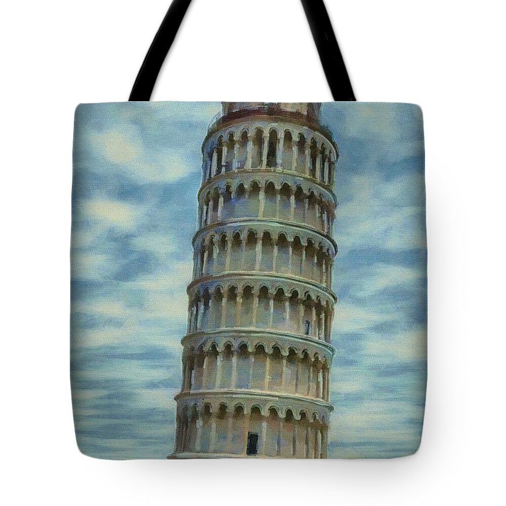 Leaning Tote Bag featuring the painting Pisa by Jeffrey Kolker