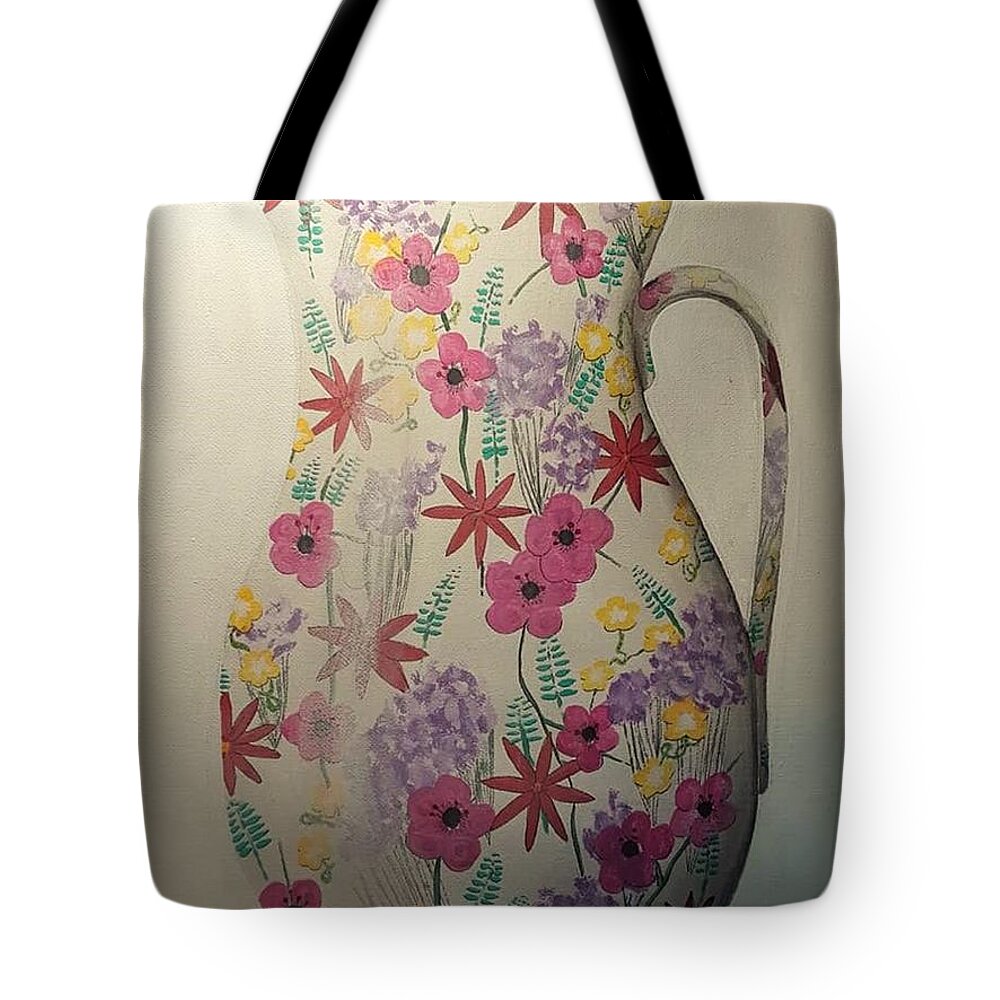 Floral Tote Bag featuring the painting Pitcher Perfect by April Reilly