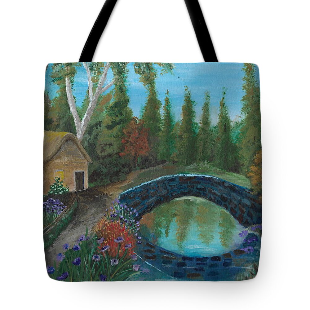 Woods Tote Bag featuring the painting Place in the woods by David Bigelow