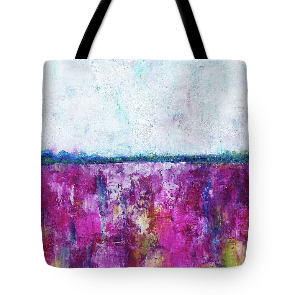 Abstract Tote Bag featuring the painting Plains of Elysium by Winona's Sunshyne