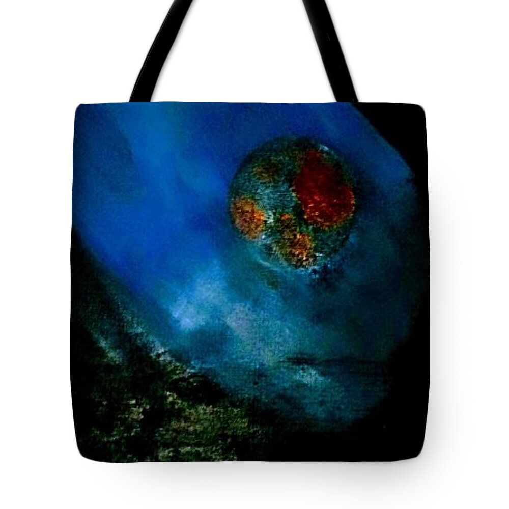 Planets Tote Bag featuring the painting Planets Aligned by Anna Adams