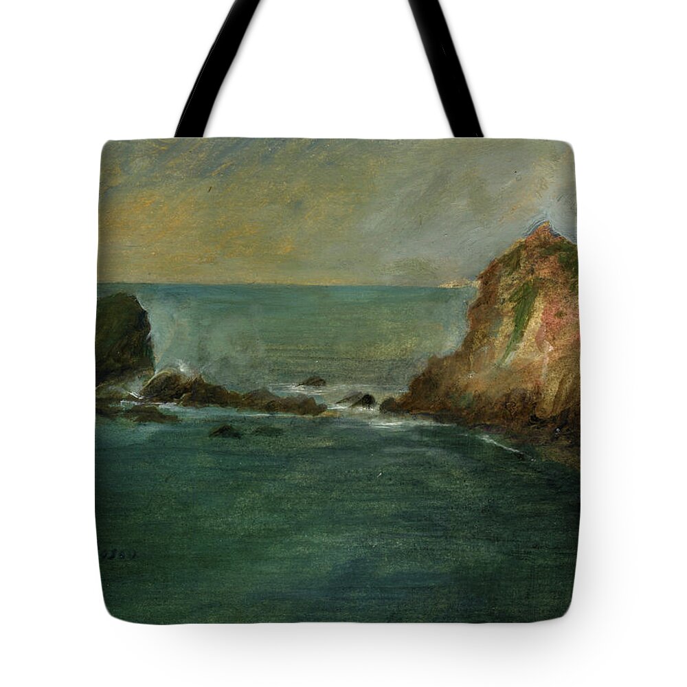 Seascape Oil Painting Tote Bag featuring the painting Playa del cuerno by Juan Bosco