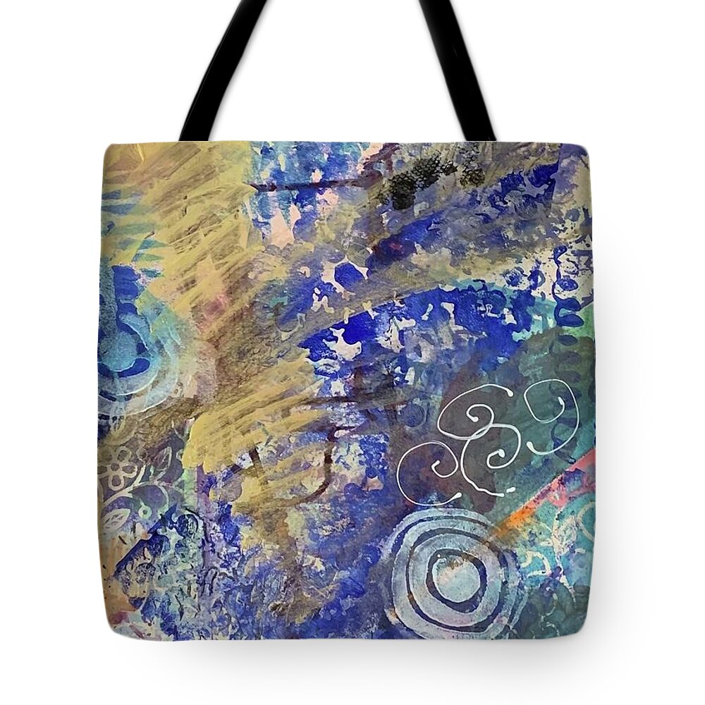 Abstract Tote Bag featuring the painting Playful by Laura Jaffe