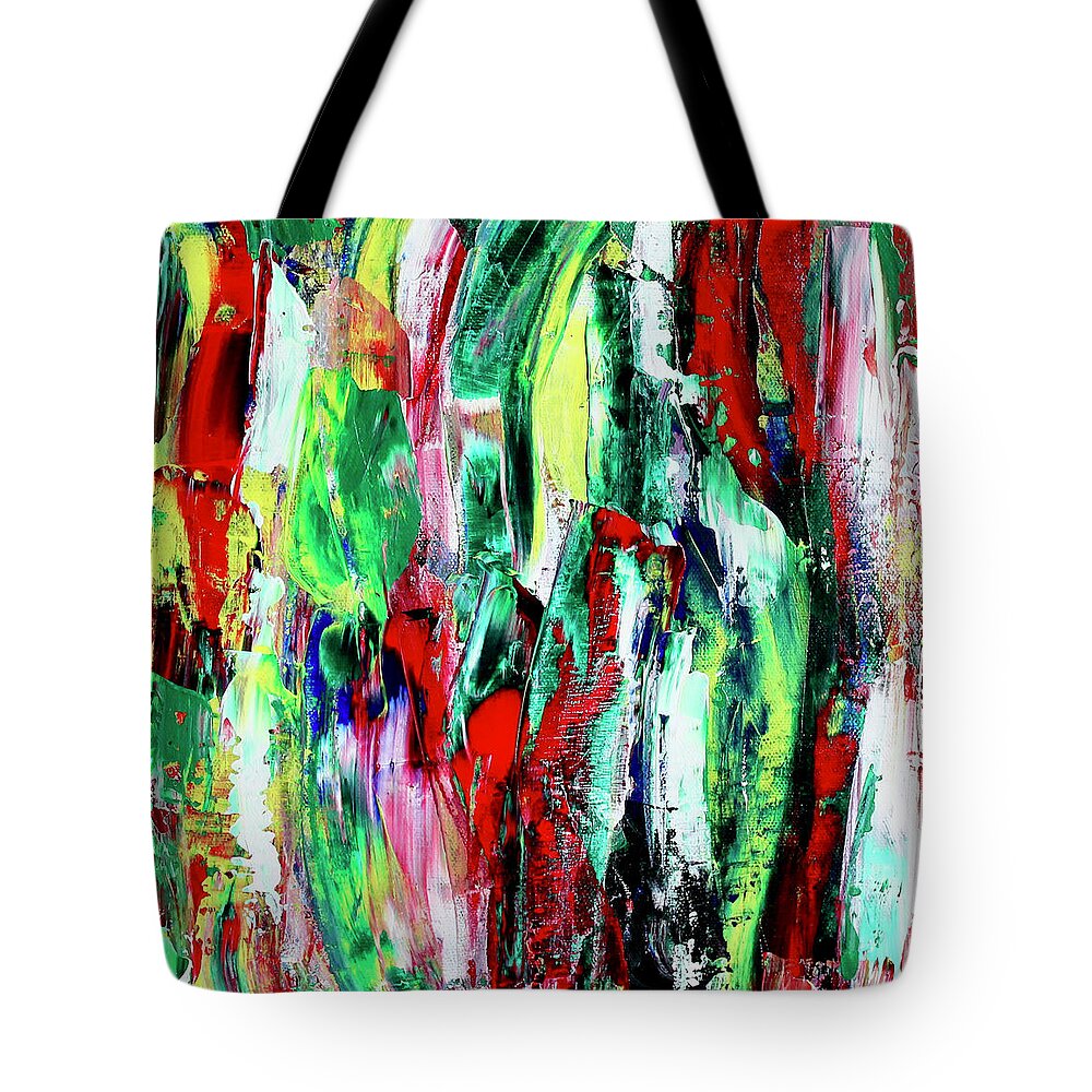 Abstract Tote Bag featuring the painting Playful Piece 1 by Teresa Moerer