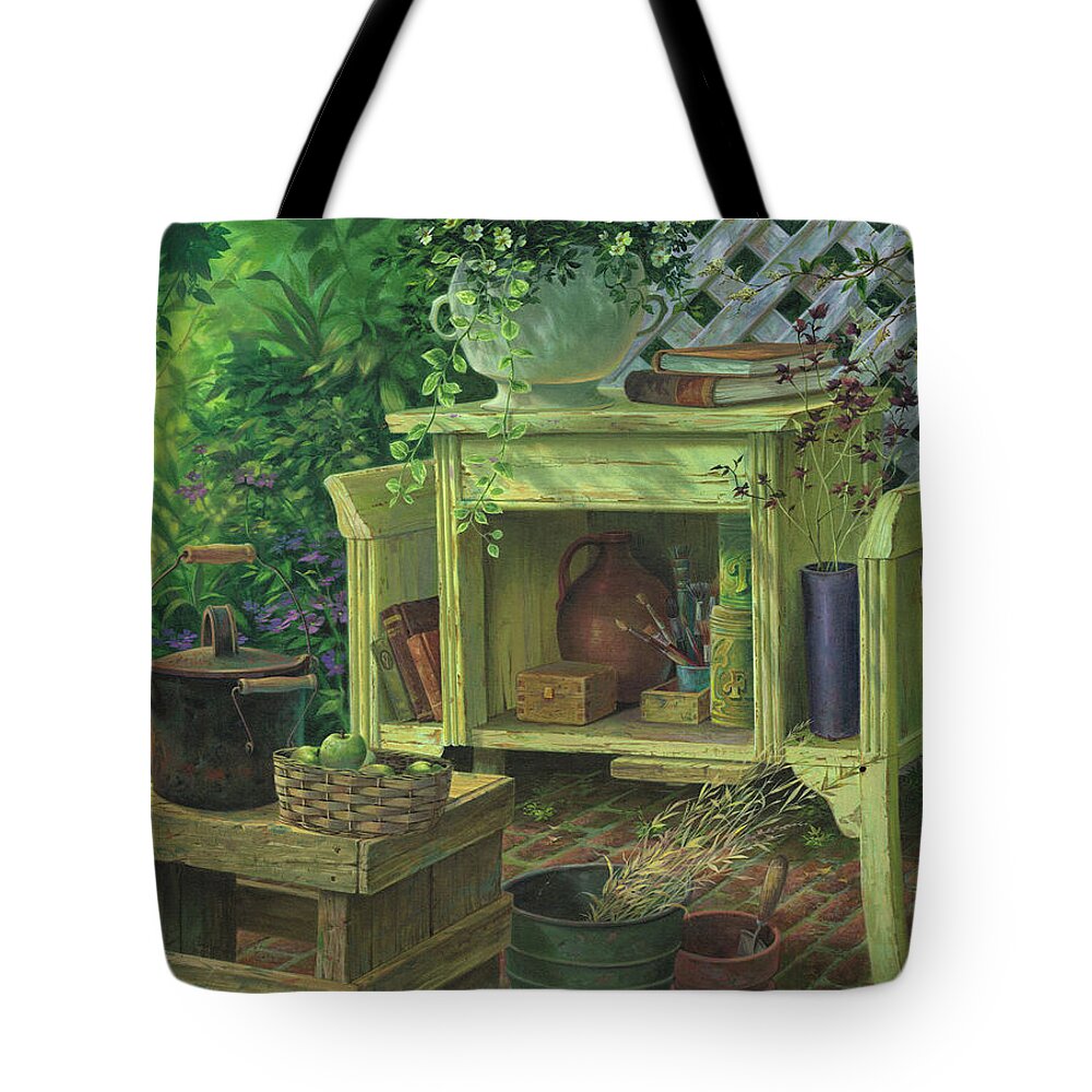 Michael Humphries Tote Bag featuring the painting Poetic Gardens by Michael Humphries