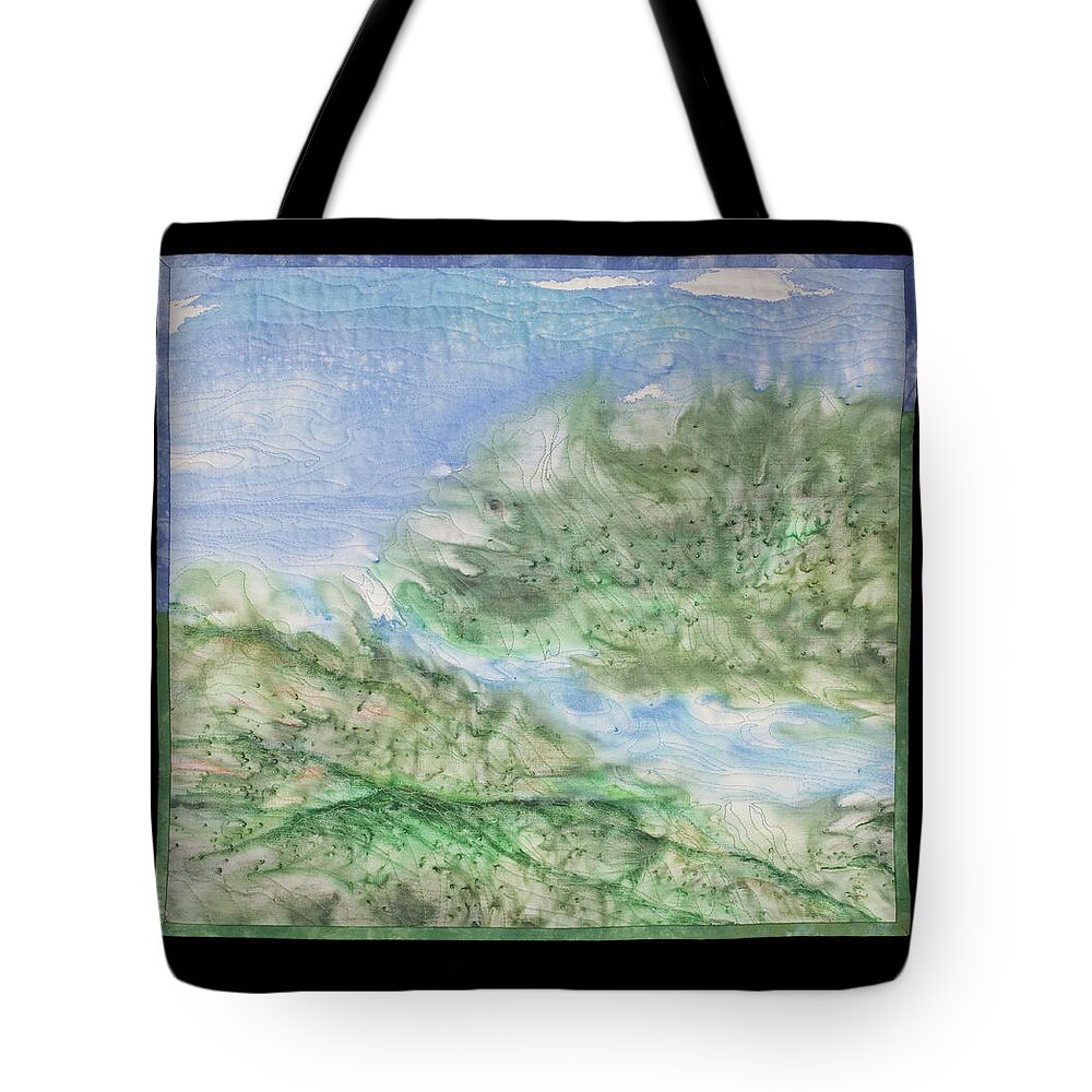 Point Bonita Headlands Fiber Art Tote Bag featuring the mixed media Point Bonita Headlands by Vivian Aumond