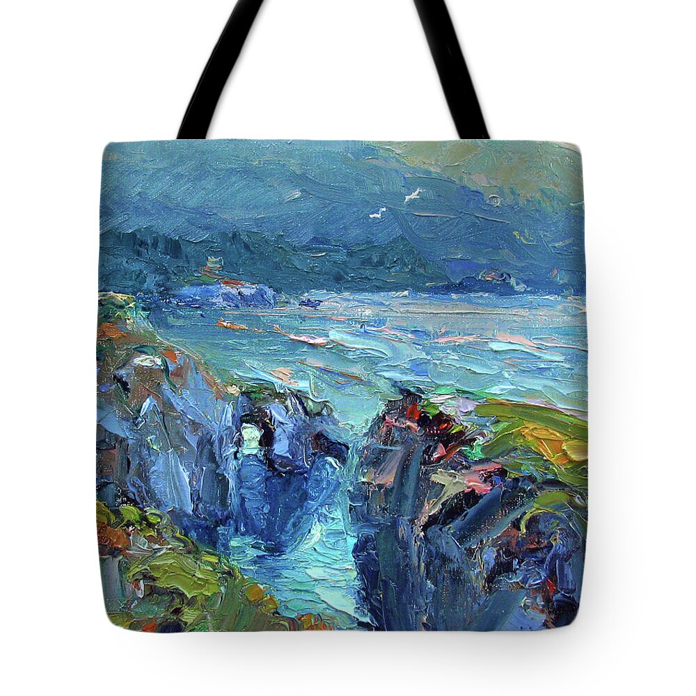 Point Lobos Tote Bag featuring the painting Point Lobos by John McCormick