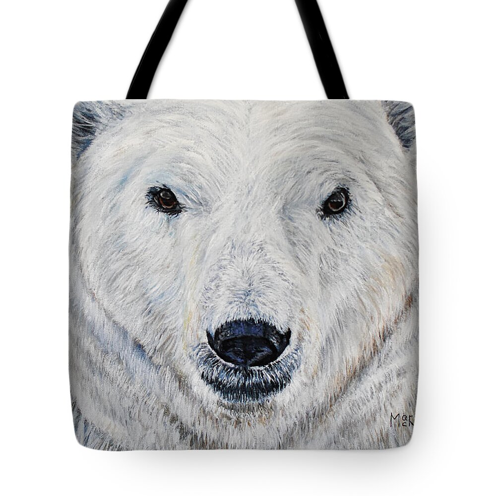 Hypercarnivores Tote Bag featuring the painting Polar Bear - Churchill by Marilyn McNish