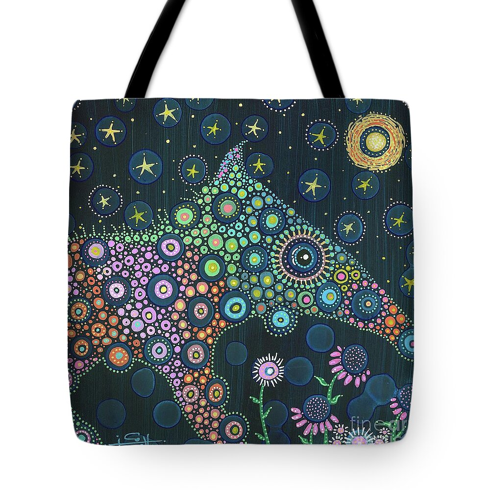 Peccary Painting Tote Bag featuring the painting Polka Dot Peccary-Anteater-ish by Tanielle Childers