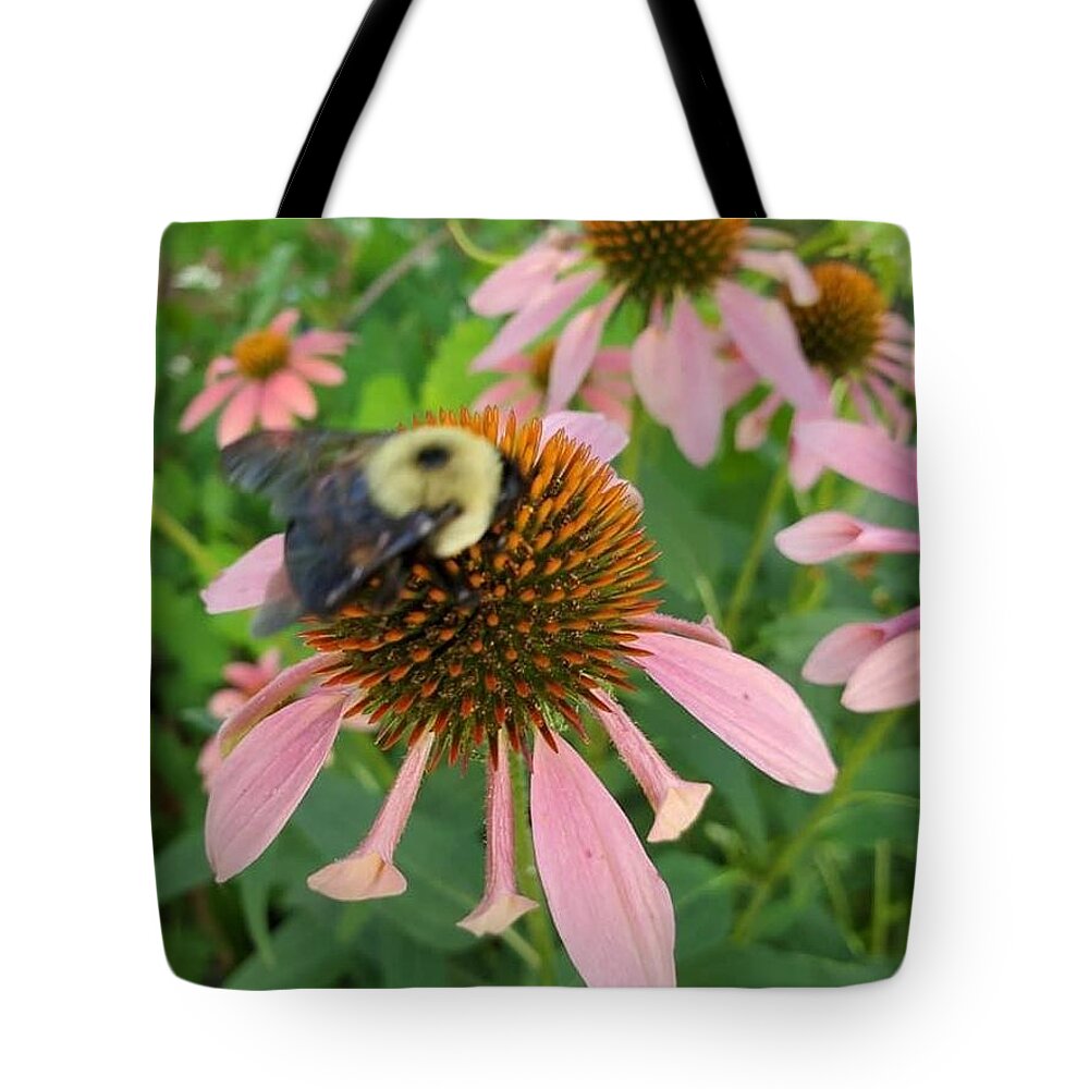 Bee Tote Bag featuring the photograph Pollenate by Sheila J Hall