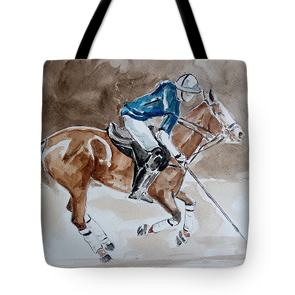Wallpaint Tote Bag featuring the painting Polo 3 by Carlos Jose Barbieri