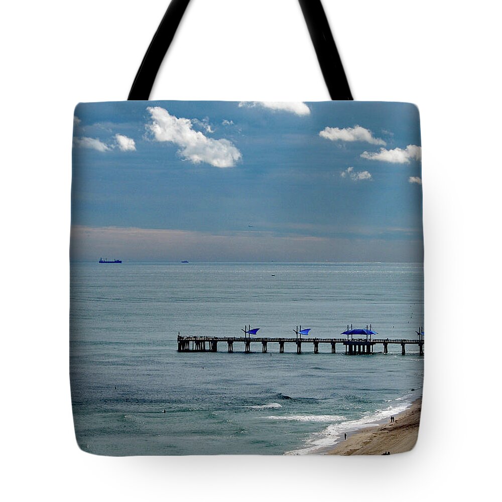 Ocean Tote Bag featuring the photograph Pompano Beach Florida in Winter by Corinne Carroll
