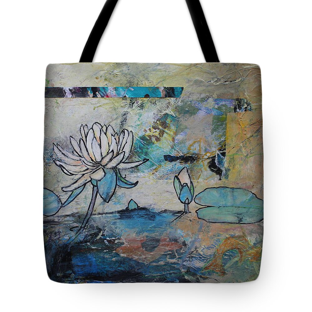  Tote Bag featuring the painting Pond Life by Ruth Kamenev