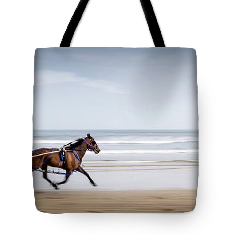 Pony Tote Bag featuring the photograph Pony and Trap by Nigel R Bell