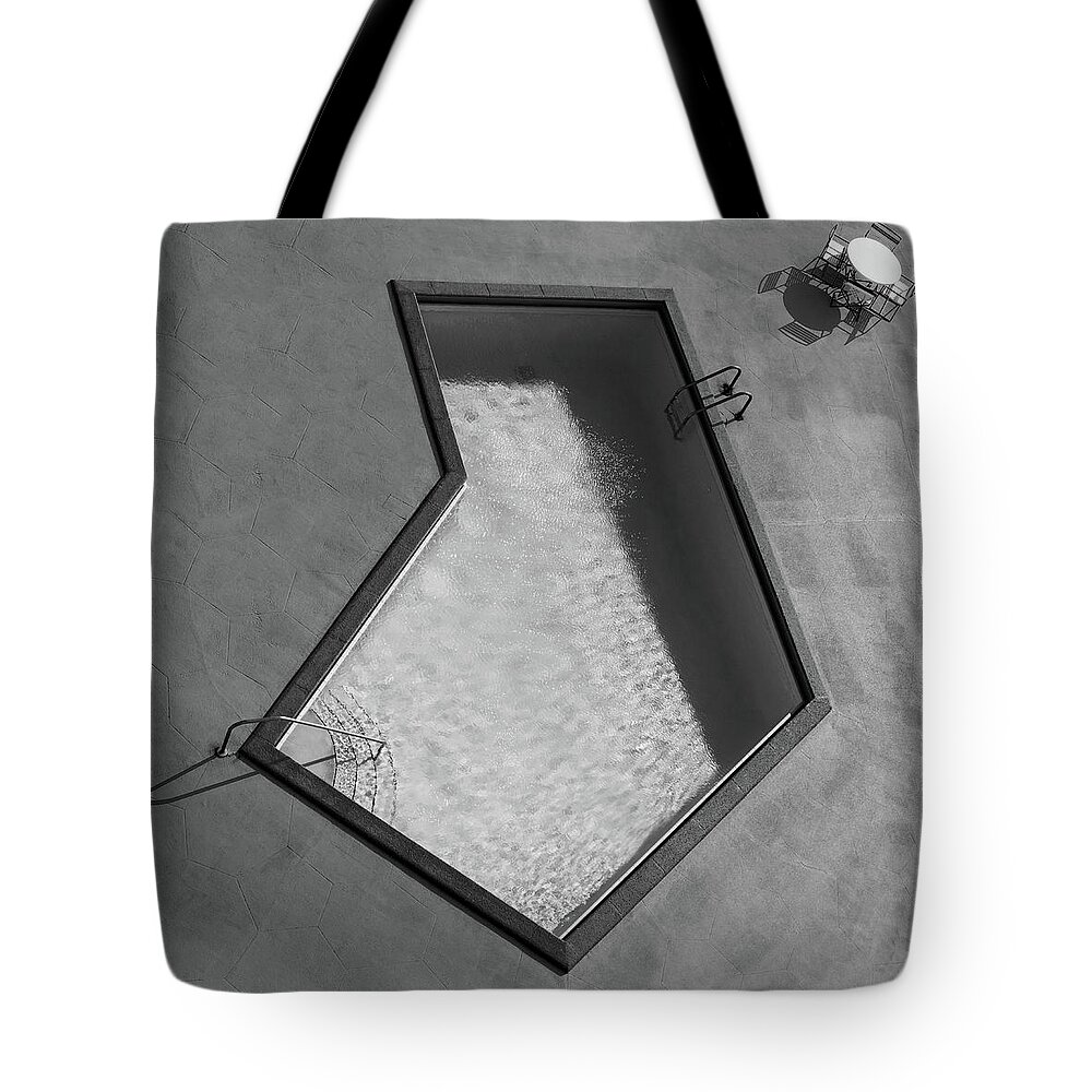 Swimming Pool Tote Bag featuring the photograph Pool Modern Bw by Laura Fasulo