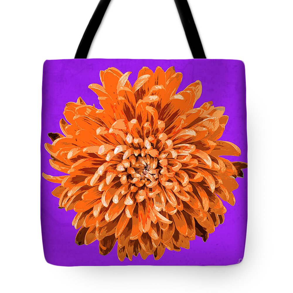 Popart Tote Bag featuring the photograph PopART Chrysanthemum-Orange by Renee Spade Photography