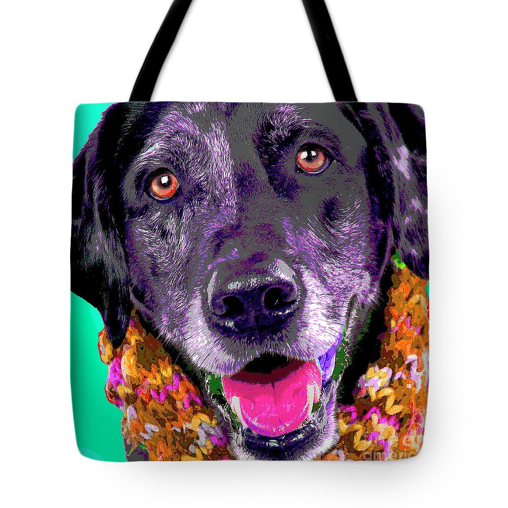 Dogs Tote Bag featuring the photograph PopArt Dapple Lab by Renee Spade Photography