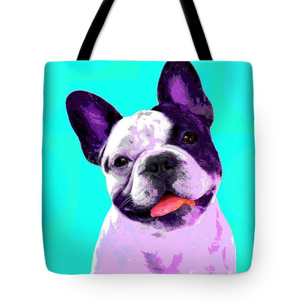 Dogs Tote Bag featuring the photograph PopART Frenchie by Renee Spade Photography
