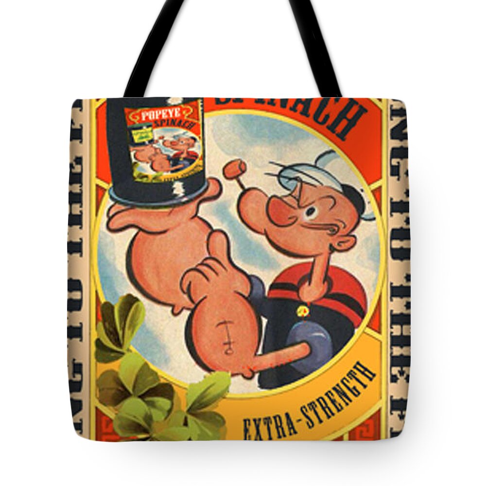 Popeye The Sailor Man Tote Bag featuring the painting Popeye I Am What I Am by Tony Rubino