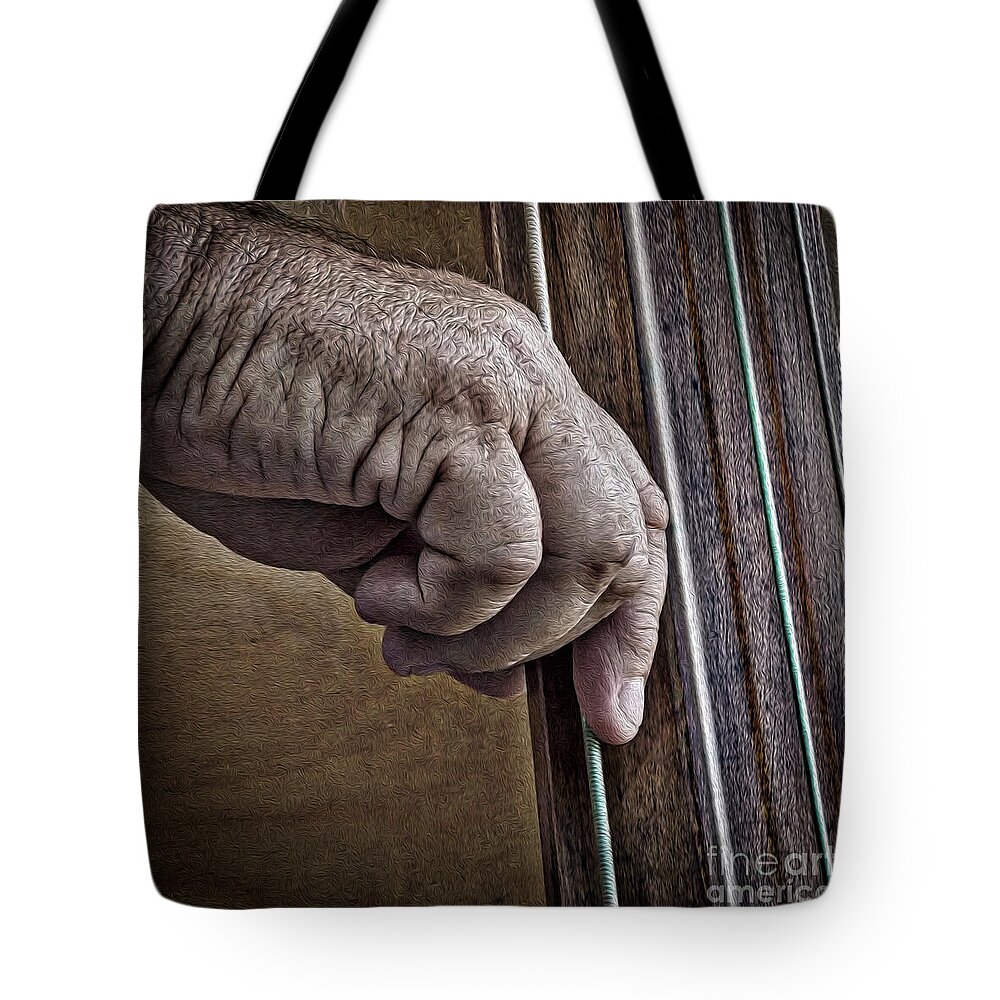 Close-up Tote Bag featuring the photograph Poppa Plays Base by Skip Willits