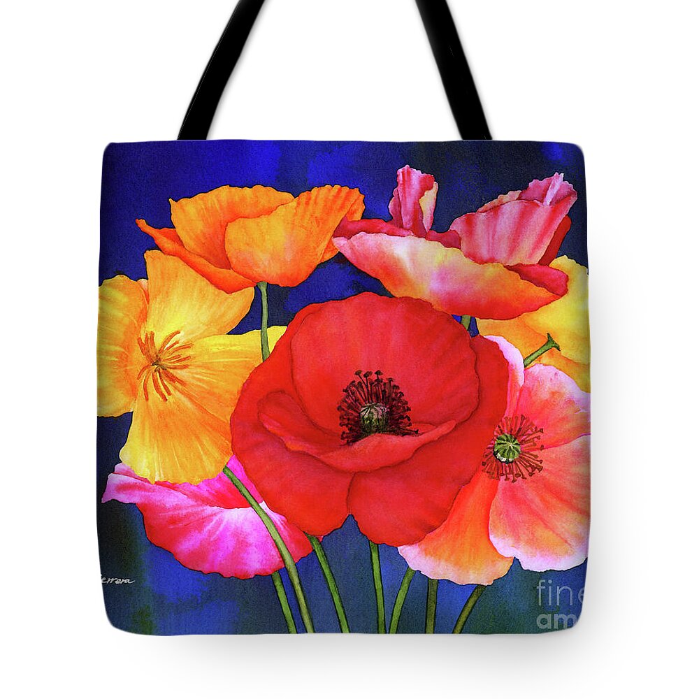 Poppy Tote Bag featuring the painting Poppies by Hailey E Herrera