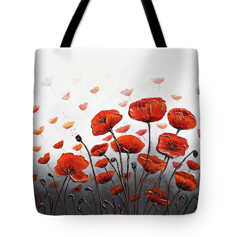 Red Poppies Tote Bag featuring the painting Poppy Summer Delight by Amanda Dagg