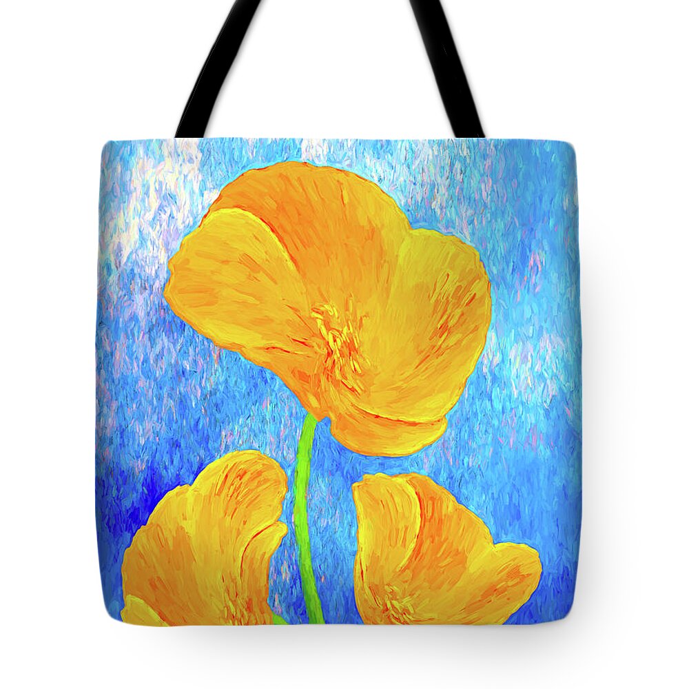 Abstract Tote Bag featuring the photograph Poppy with texture 1 by Sue Leonard