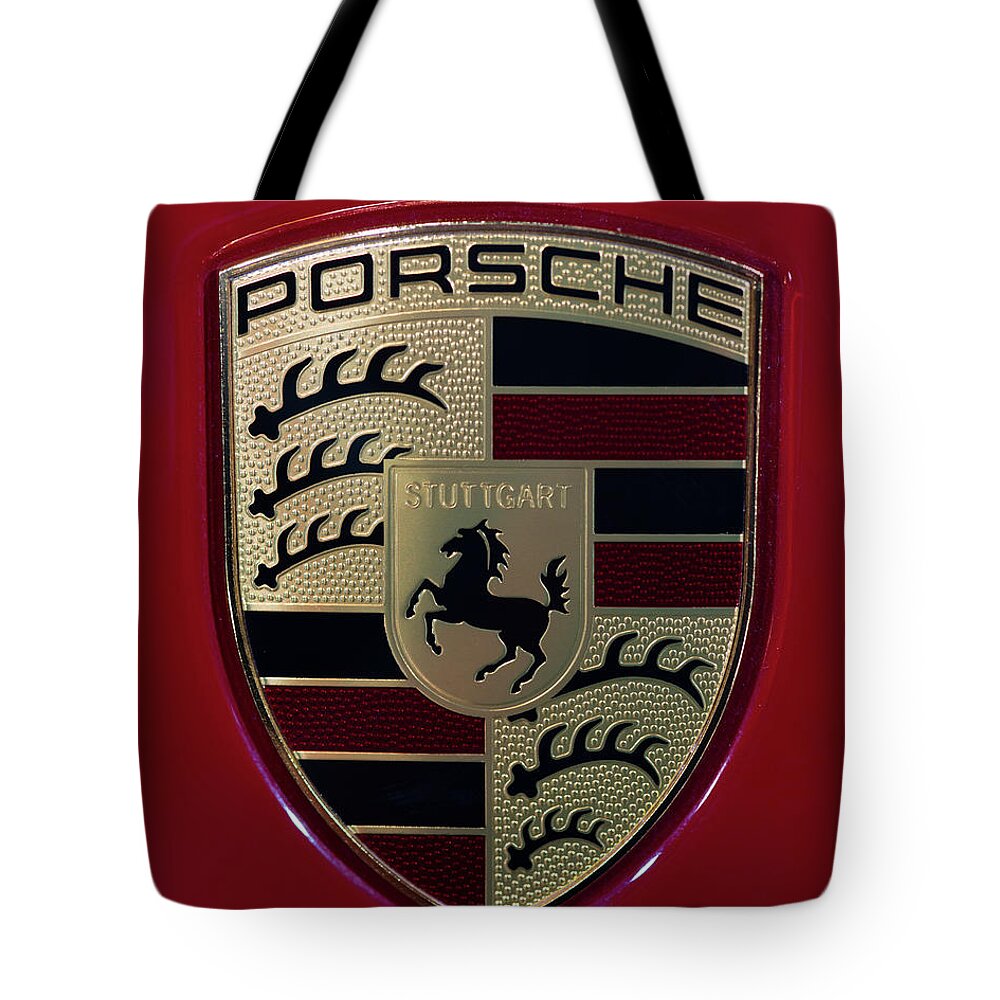 911 Tote Bag featuring the photograph Porsche Emblem by Sebastian Musial