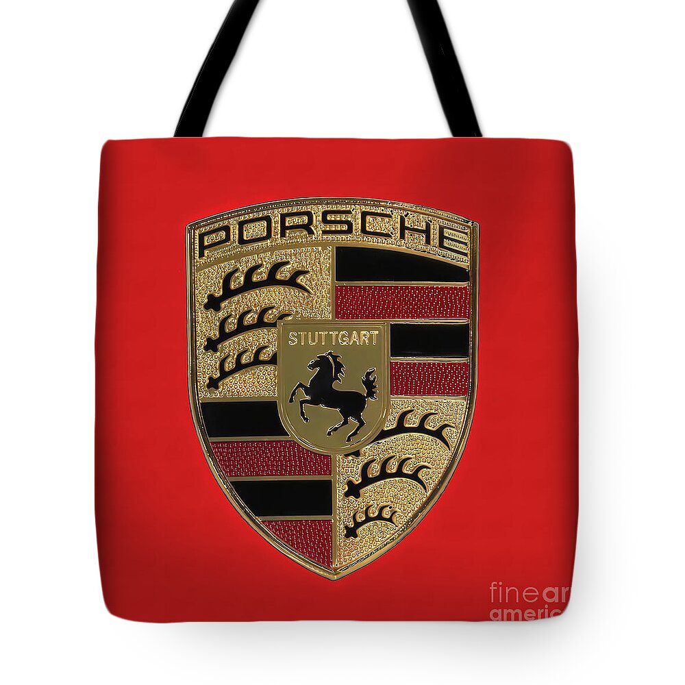 Porsche Tote Bag featuring the photograph Porsche - Red by Scott Cameron