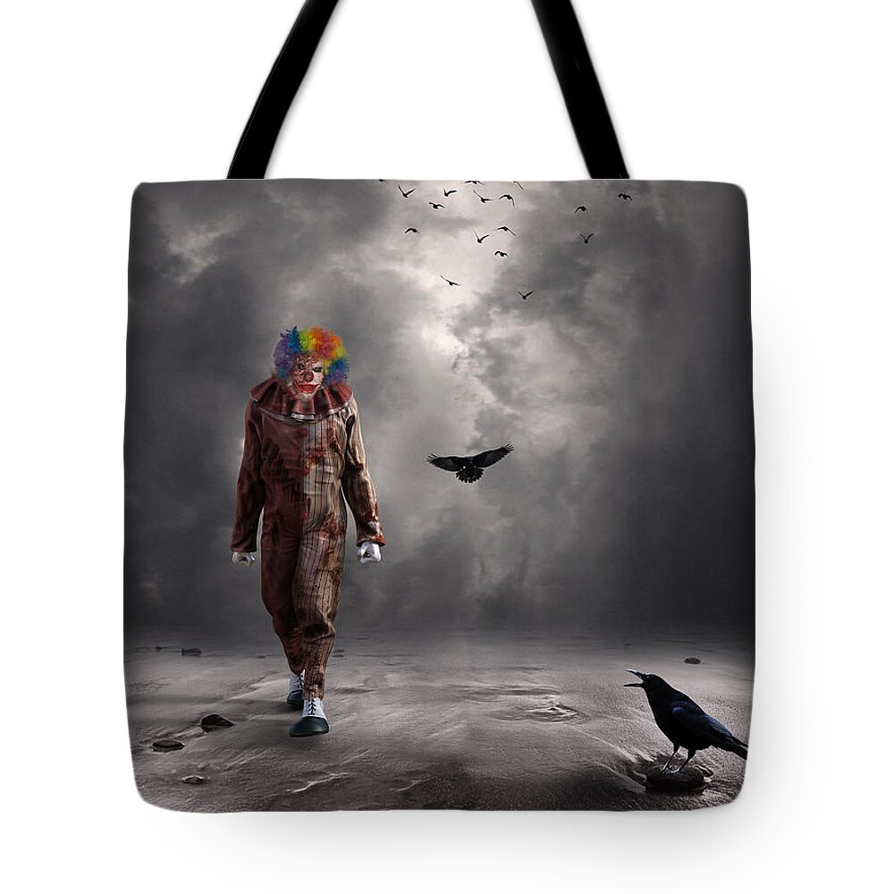 Clown Tote Bag featuring the photograph Crazy Clown by Jim Hatch