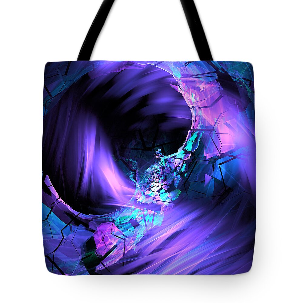 Fractal Tote Bag featuring the digital art Portal by Mary Ann Benoit