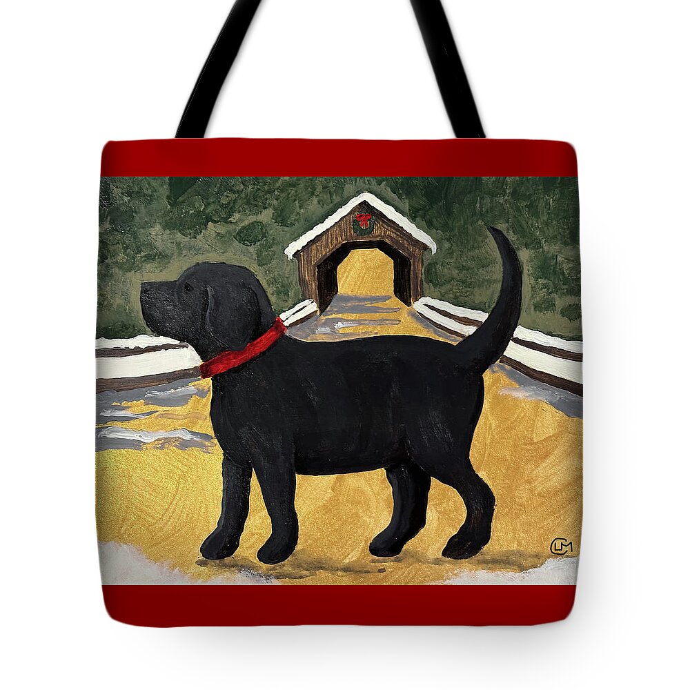 Labrador Tote Bag featuring the painting Porter Pup by Lisa Curry Mair