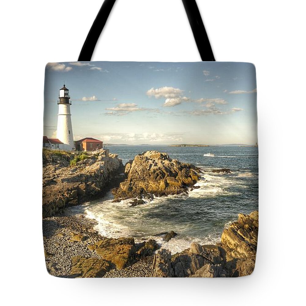 Lighthouse Tote Bag featuring the photograph Portland Lighthouse by Katie Dobies