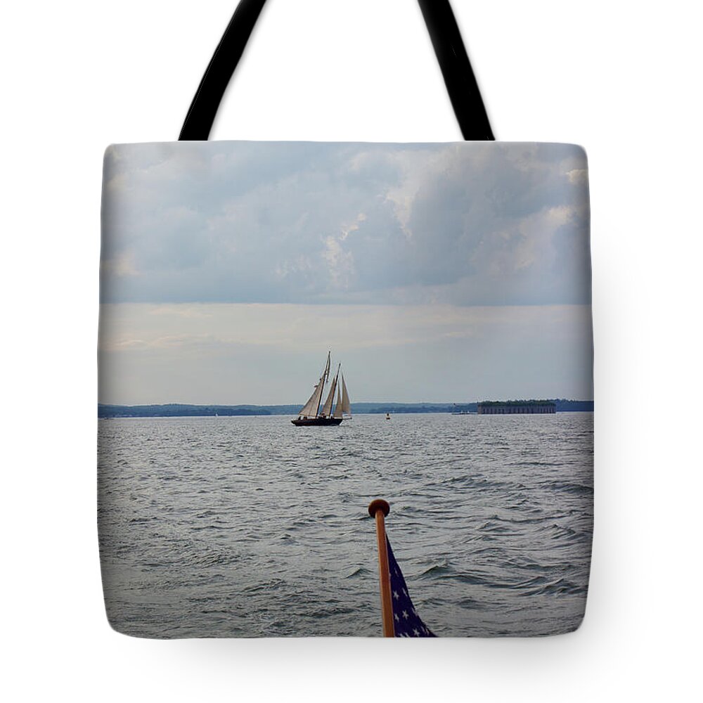  Tote Bag featuring the photograph Portland Schooner by Annamaria Frost