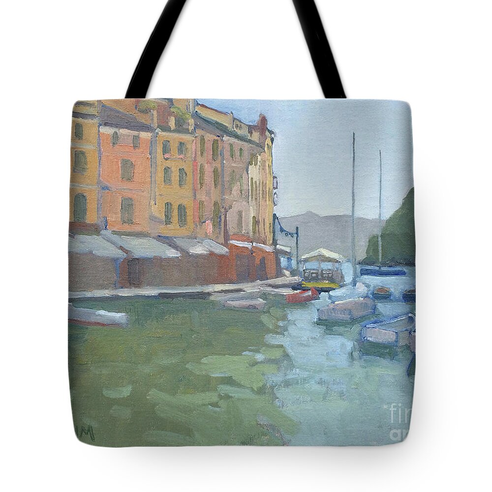 Portofino Tote Bag featuring the painting Portofino, Italy by Paul Strahm