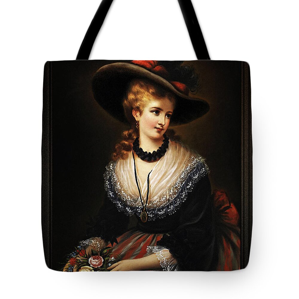 Portrait Of A Noble Woman Tote Bag featuring the painting Portrait Of A Noble Woman by Alois Eckhardt by Rolando Burbon