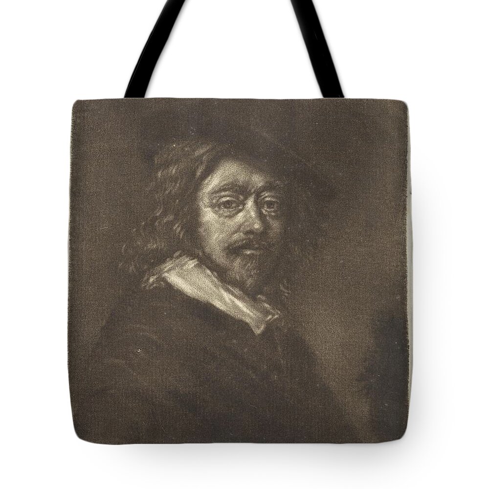 Vintage Tote Bag featuring the painting Portrait of Frans Hals with a hat, Cornelis van Noorde by MotionAge Designs