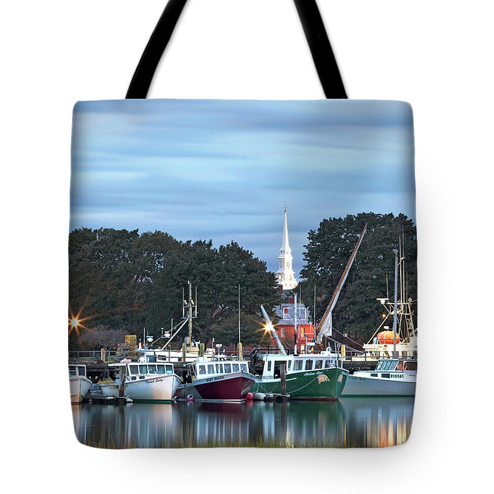 Portsmouth Tote Bag featuring the photograph Portsmouth Fish Pier by Eric Gendron