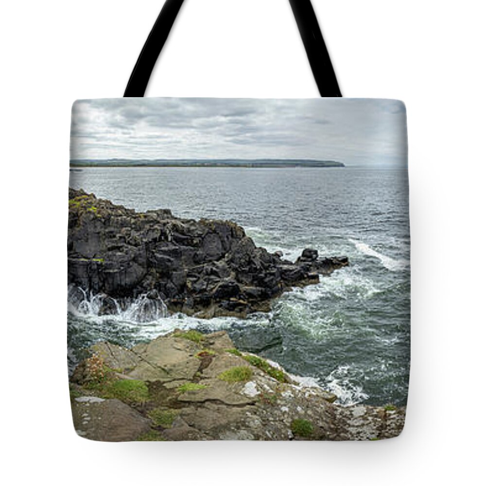Portstewart Tote Bag featuring the photograph Portstewart Harbour 1 by Nigel R Bell