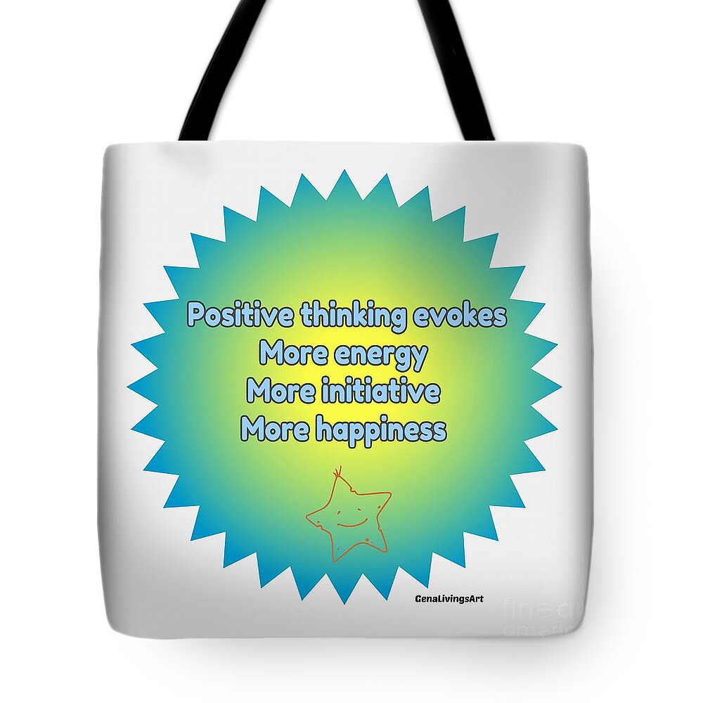  Tote Bag featuring the digital art Positive Thinking Mug by Gena Livings