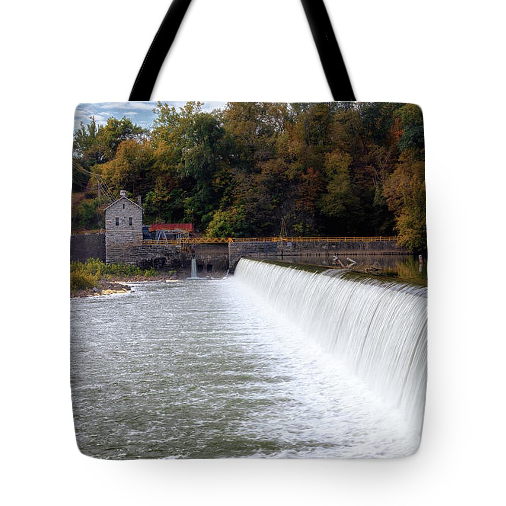 Dam 4 Tote Bag featuring the photograph Potomac River Dam 4 by Susan Rissi Tregoning
