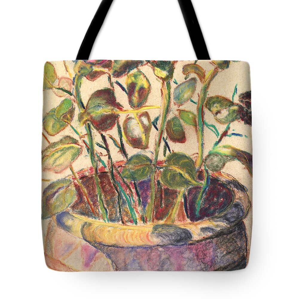 Tai Yee Tote Bag featuring the pastel Potted Flowers by Linda Ruiz-Lozito