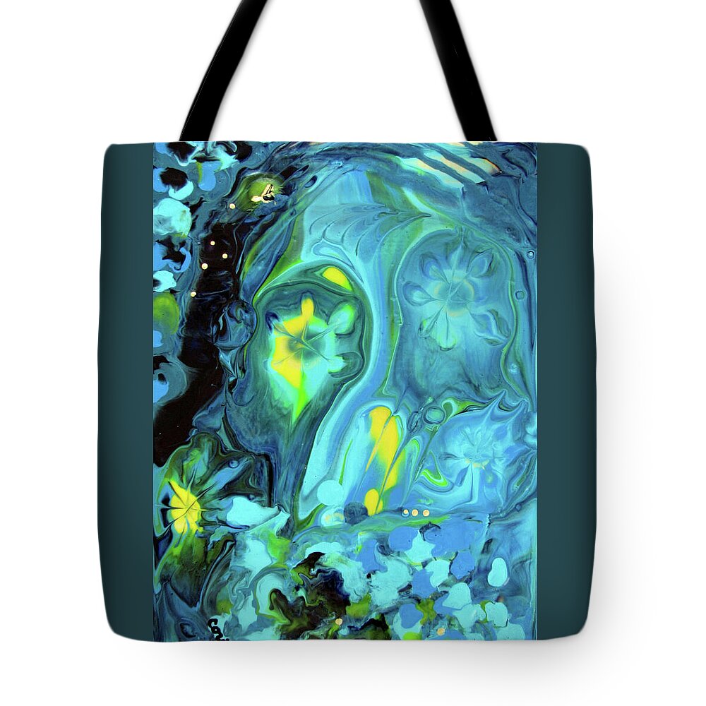 Paint Pour Tote Bag featuring the painting Pour 1 by Cori by Corinne Carroll