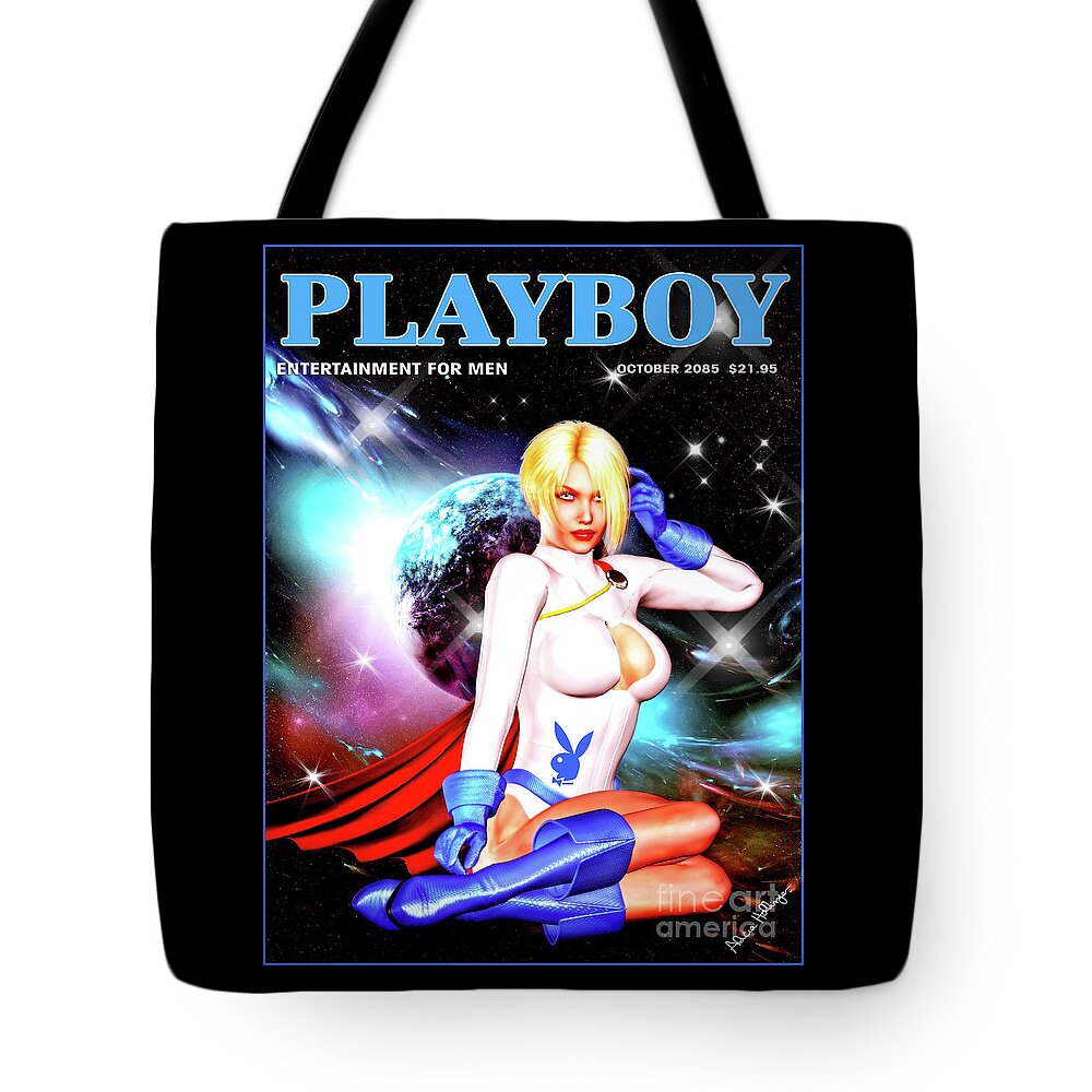 Power Girl Tote Bag featuring the mixed media Power Girl 2085 by Alicia Hollinger